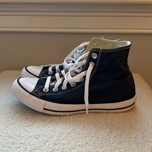 Navy blue high top Converse women’s size 8.5